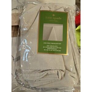 Kate Spade Fresh Cream Tablecloth & Napkin Set Larabee Dot Holiday Christmas